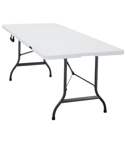 Klapptisch 183 Zentimeter Weiß Kofferfunktion Kunststoff