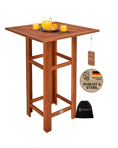 Stehtisch Akazie quadratisch Massivholz 75 Zentimeter