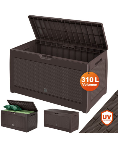 Gartenbox Rato 310L Braun Rattanoptik
