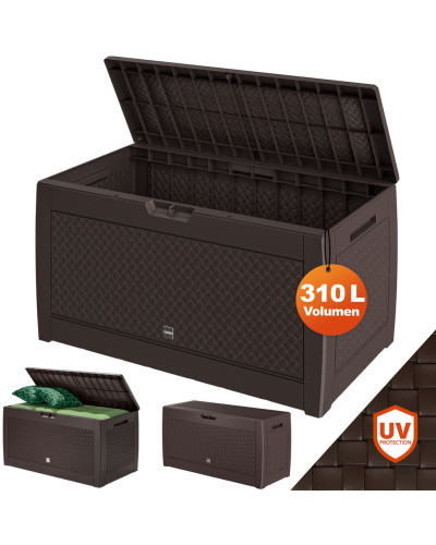 Garden Storage Box Matuba 310L Brown Weave