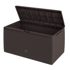 Gartenbox | Rato Plus | 290L | Braun | Rattanoptik | mit Rollen