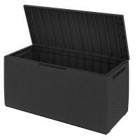 Auflagenbox | Capri | 310L | Anthrazit | mit Rollen | Wetterfest