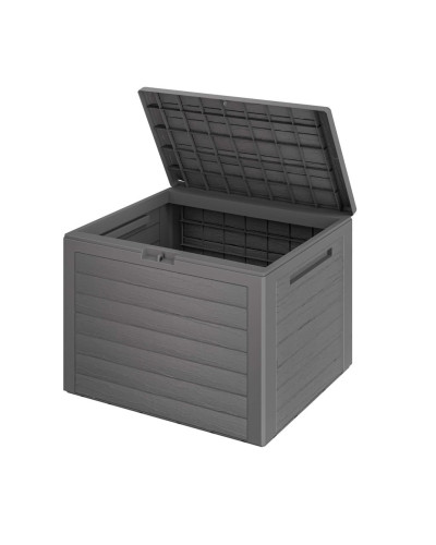 Auflagenbox Lille 190L Grau Holzoptik wetterfest