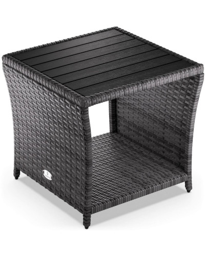 Beistelltisch Polyrattan Kunststoff Creme 45 Zentimeter