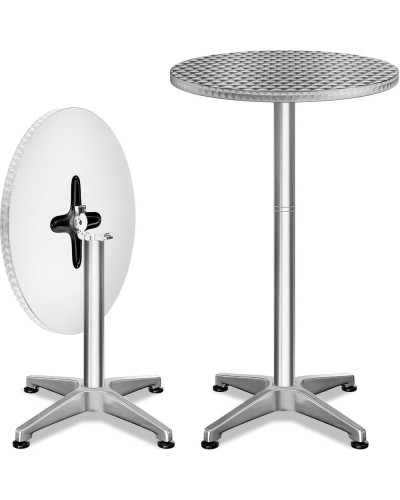 Stehtisch zwei Stück Set Aluminium Silber klappbar