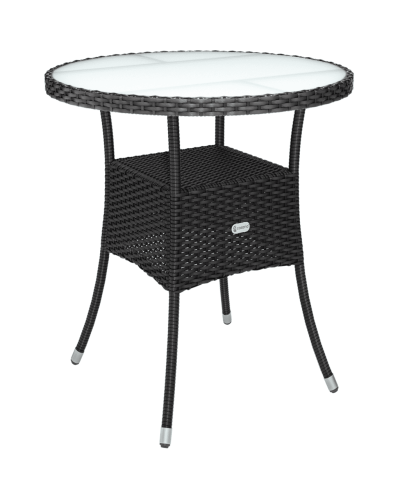 Polyrattan Tisch Bistro Rund Schwarz 60 Zentimeter