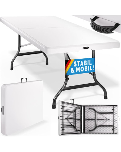 Buffet Klapptisch 220 Zentimeter wetterfest Weiß