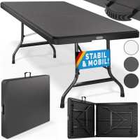 Folding Dining Table | Anthracite Plastic | 183x75x73cm | Steel Frame