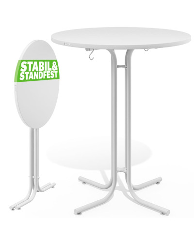Stehtisch klappbar Weiß 80 Zentimeter wetterfest