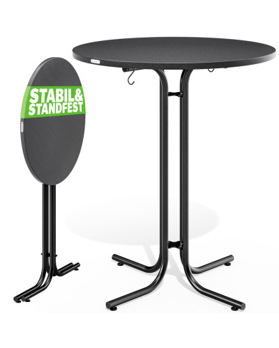 Stehtisch höhenverstellbar Grau 80 Zentimeter
