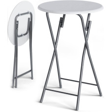 Stehtisch 2er-Set Ø60cm klappbar Holzdekor Weiß