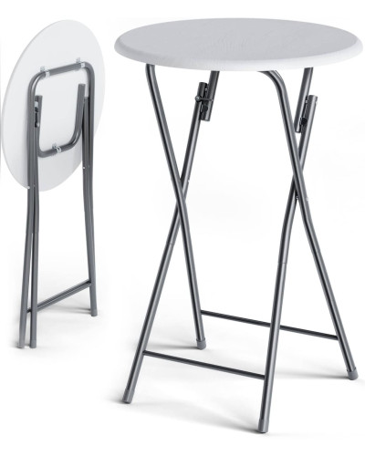 Stehtisch 2er-Set klappbar Ø60cm Holzdekor