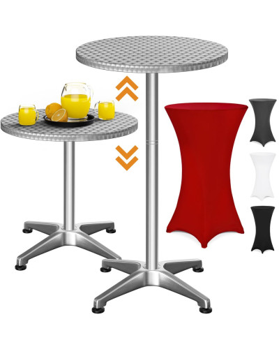 Stehtisch Aluminium höhenverstellbar Husse Rot