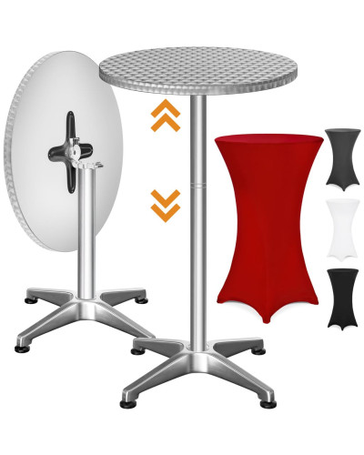 Stehtisch Aluminium Ø60cm mit Husse Rot