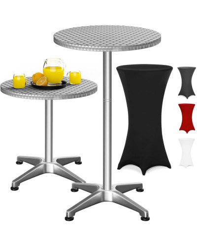 Stehtisch Aluminium Ø60cm mit Husse Schwarz