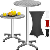 Alu Stehtisch höhenverstellbar Ø60cm с Husse Grau