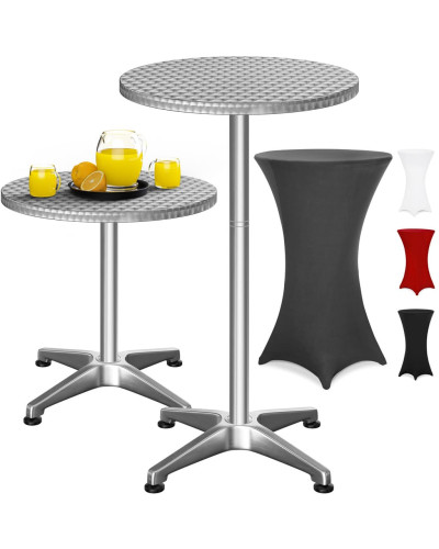 Stehtisch Aluminium Ø60cm mit Husse Grau