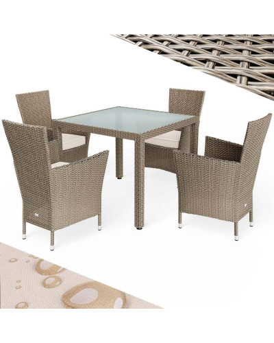 Balkonset 5-tlg. Polyrattan Bali Platzsparende Gruppe