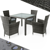 Balkonset | Bali | 5-tlg. Polyrattan | Grau/Anthrazit