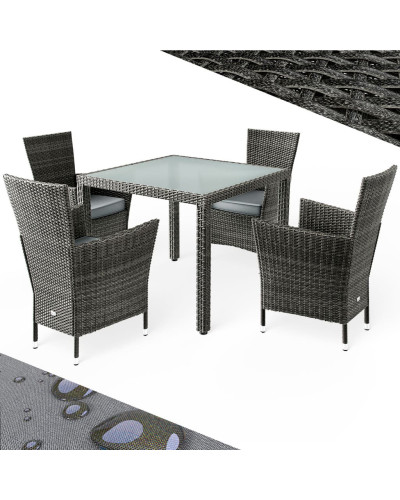 Balkonset 5-tlg. Polyrattan Bali Platzsparende Gruppe