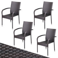 Stackable Chair Comfort Set of 4 | Rattan Brown | Heavy Duty
