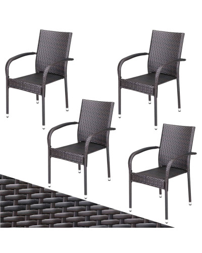 Stackable Chairs Comfort Set of 4 Brown