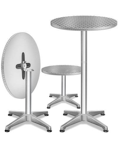 Stehtisch zwei Stück Set Aluminium Silber 60 Zentimeter
