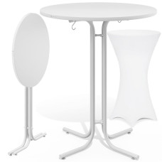 Stehtisch-Set | Weiß 110x70cm | Inkl. Stehtischhusse Weiß