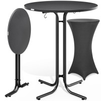 Stehtisch-Set | Grau Ø70cm | Inkl. Stehtischhusse Grau