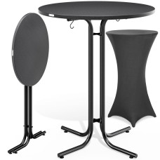 Stehtisch-Set | Grau Ø70cm | Inkl. Stehtischhusse Grau