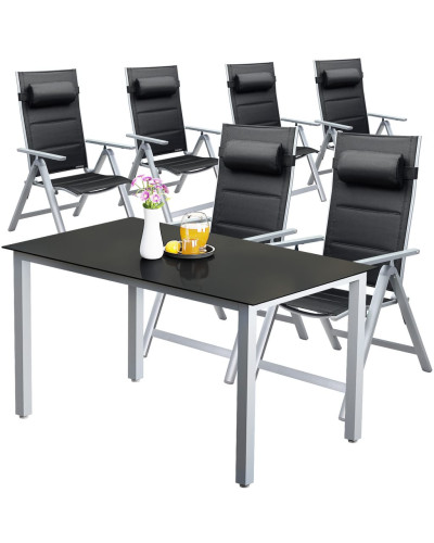 Gartentisch Bern Aluminium 150x90cm Silber