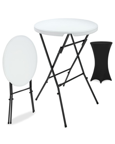 Stehtisch klappbar Ø72cm Husse Schwarz