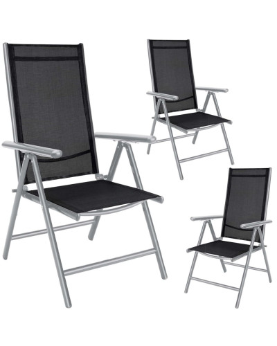 Alu Garden Chairs Bern Set of 3 Silver