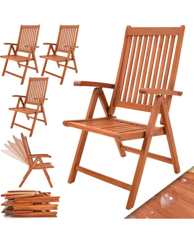 Garden Chairs Vanamo Set of 4 Eucalyptus