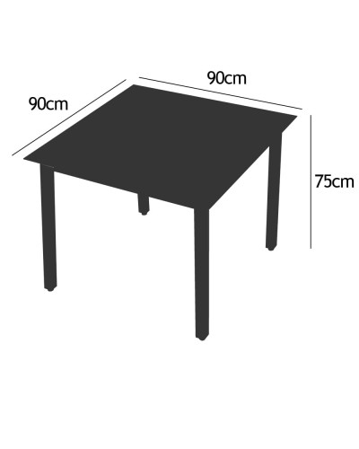 Alu Sitzgruppe Bern 5-tlg Silber Schwarz