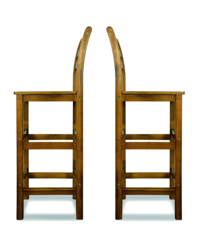 Bartisch-Set Akazienholz mit 2 Barhockern