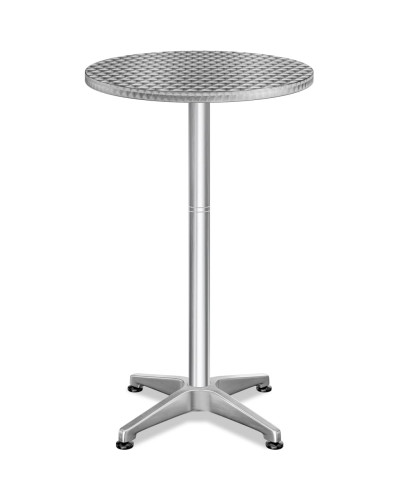 Bistrotisch Aluminium Silber höhenverstellbar