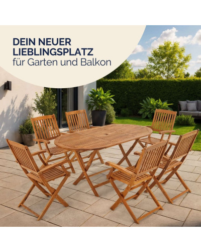 Gartenmöbel Set 7-tlg. Akazie Boston Massivholz
