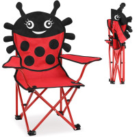 Campingstuhl Beetle 2er Set | Klappstuhl Kinder | Rot Schwarz