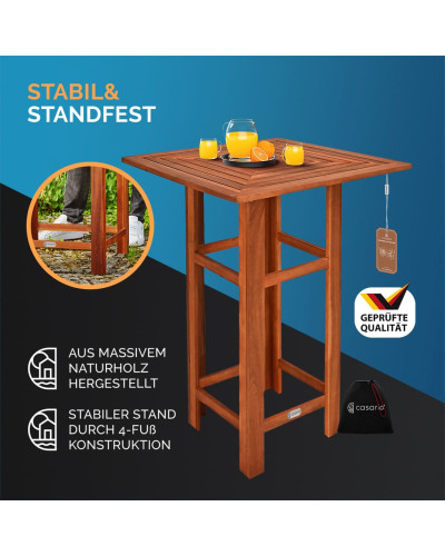 Stehtisch Akazie quadratisch Massivholz 75 Zentimeter