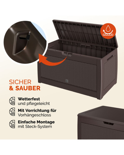 Gartenbox Rato 310L Braun Rattanoptik