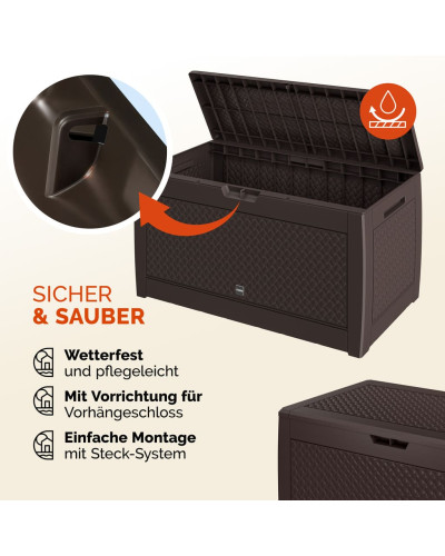 Garden Storage Box Matuba 310L Brown Weave