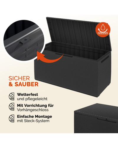 Auflagenbox Capri 310L Anthrazit mit Rollen