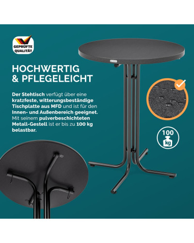 Stehtisch Gastronomie Design Grau klappbar 70 Zentimeter