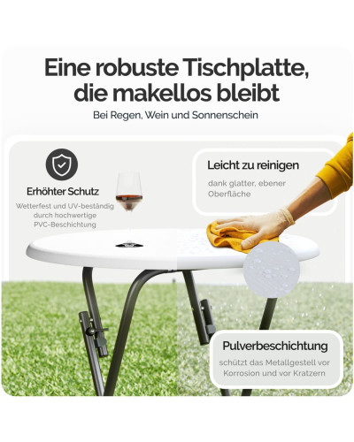 Stehtisch 2er-Set klappbar Ø60cm Holzdekor