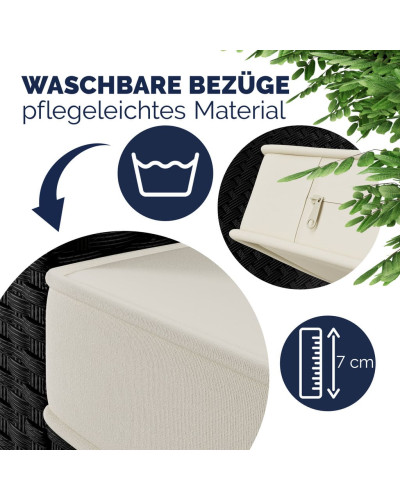 Polyrattan Ecklounge Schwarz WPC Gastronomie