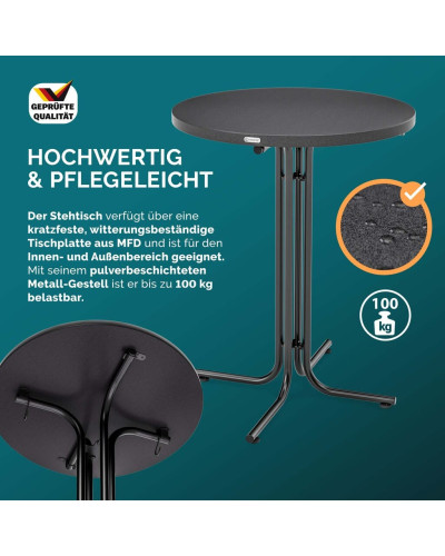 Stehtisch Set mit Husse Schwarz Durchmesser 70 Zentimeter