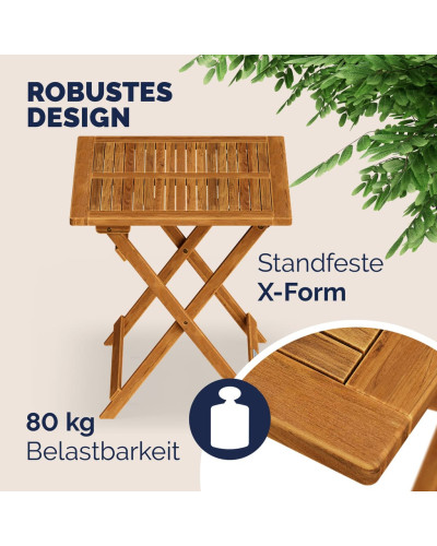Gartentisch Akazie quadratisch klappbar 70 Zentimeter