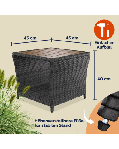 Beistelltisch Rattan Akazie Massivholz Braun