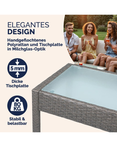 Polyrattan Lounge Set 4-tlg. Gartenmöbel Gruppe Grau